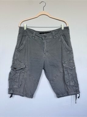 XRAY Jeans Gray Cargo Shorts with Drawstring Hem Size 32 Men's